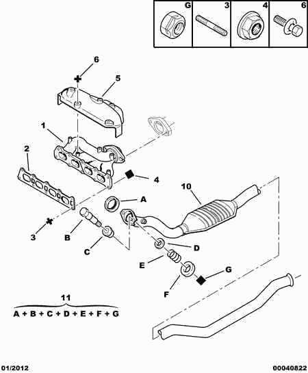 CITROËN/PEUGEOT 1706 56 - Ремонтна тръба, катализатор vvparts.bg