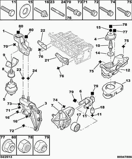 PEUGEOT 1807-A6 - Окачване, двигател vvparts.bg