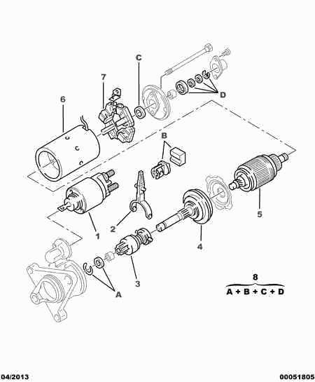 PEUGEOT 5820 A7 - STARTER MOTOR FIELD COIL vvparts.bg