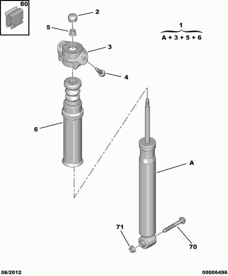 CITROËN/PEUGEOT 5206 EK - Амортисьор vvparts.bg