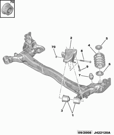 PEUGEOT 5131 H4 - Тампон, носач vvparts.bg