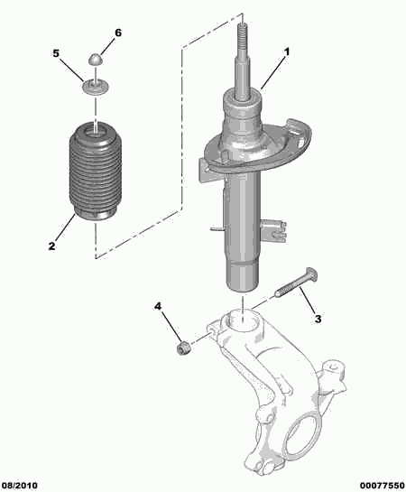 PEUGEOT 5208 G0 - Амортисьор vvparts.bg