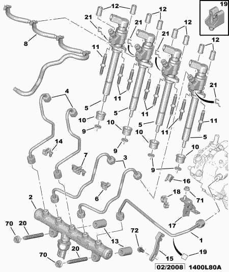 CITROËN 1980 J4 - Комплект дюза с държач vvparts.bg