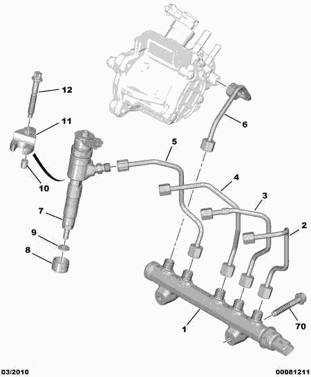 PEUGEOT 1980 S5 - Комплект дюза с държач vvparts.bg