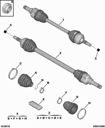 PEUGEOT 3272 JA - Полуоска vvparts.bg