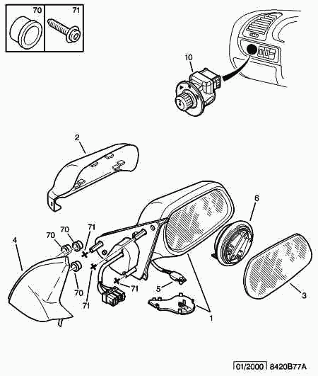 CITROËN/PEUGEOT 8151 Y8 - Стъкло на огледало, външно огледало vvparts.bg