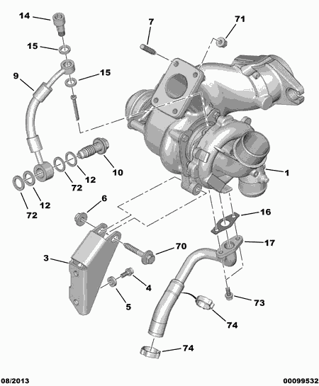 CITROËN/PEUGEOT 0375 J4 - Турбина, принудително пълнене с въздух vvparts.bg