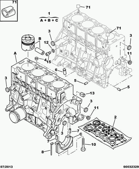 CITROËN 0197.Y6 - Пълен комплект гарнитури, двигател vvparts.bg