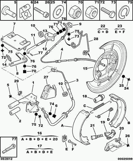 CITROËN 4308.67 - Комплект принадлежности, спирани челюсти vvparts.bg