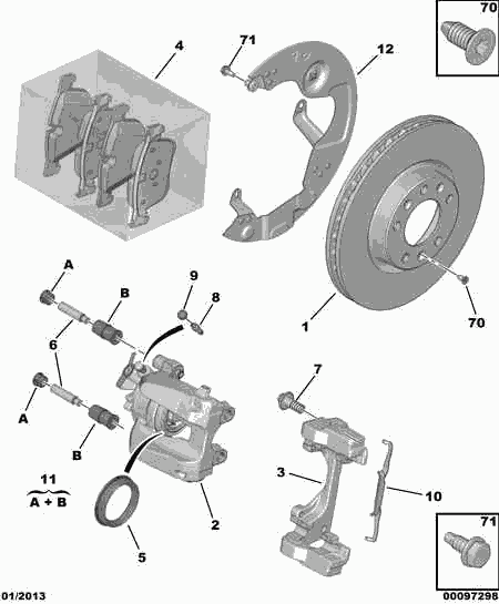 PEUGEOT 16 098 978 80 - Пружина, спирачен апарат vvparts.bg