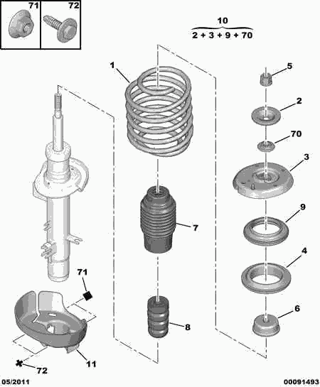 PEUGEOT 5038 91 - Тампон на макферсън vvparts.bg