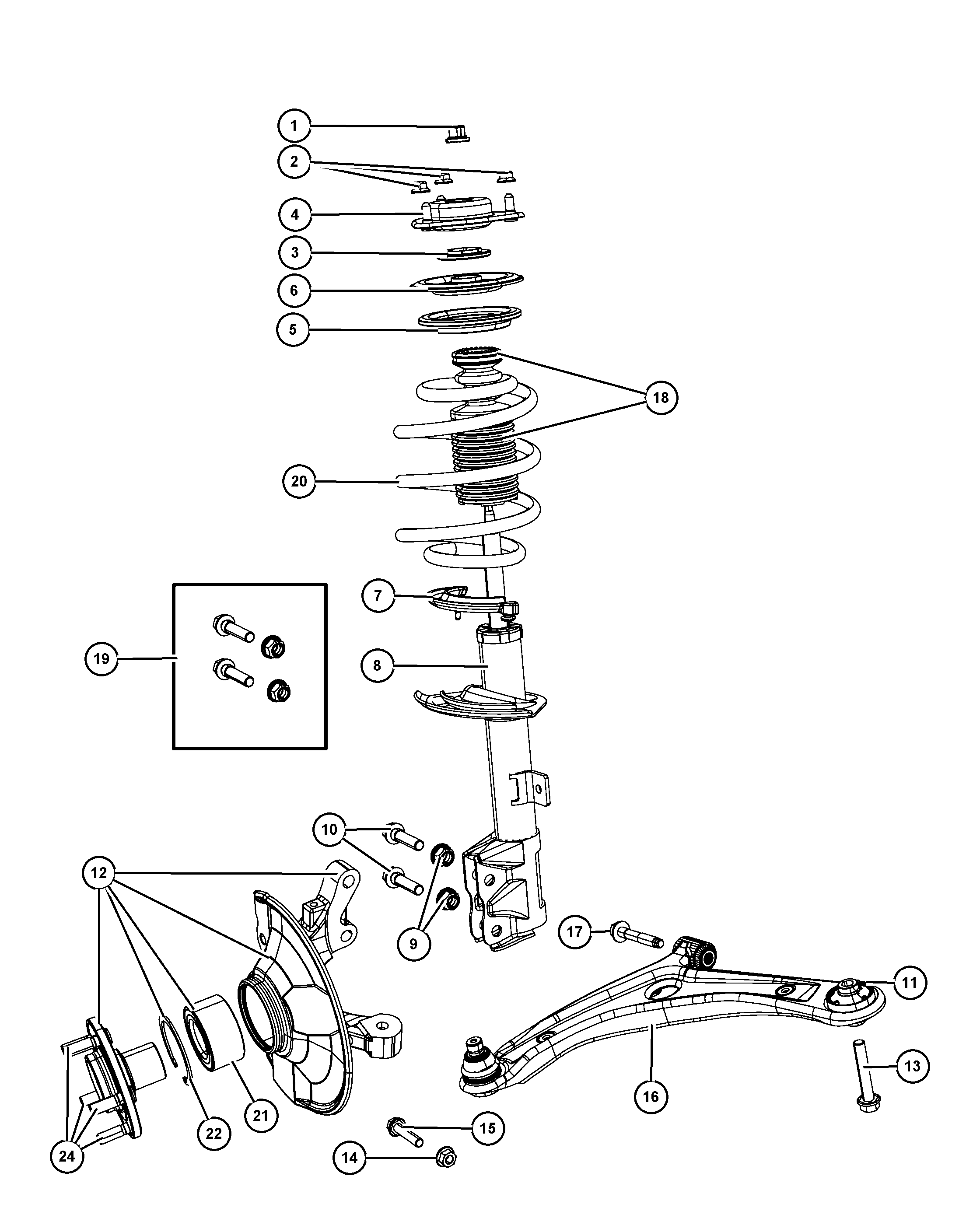 Jeep 5105 586AA - Комплект колесен лагер vvparts.bg