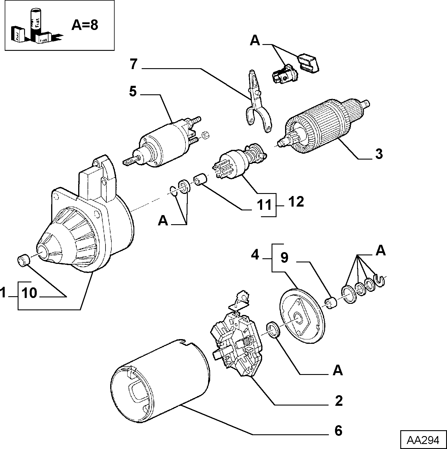 Lancia 9936616 - Втулка, ос на стартера vvparts.bg