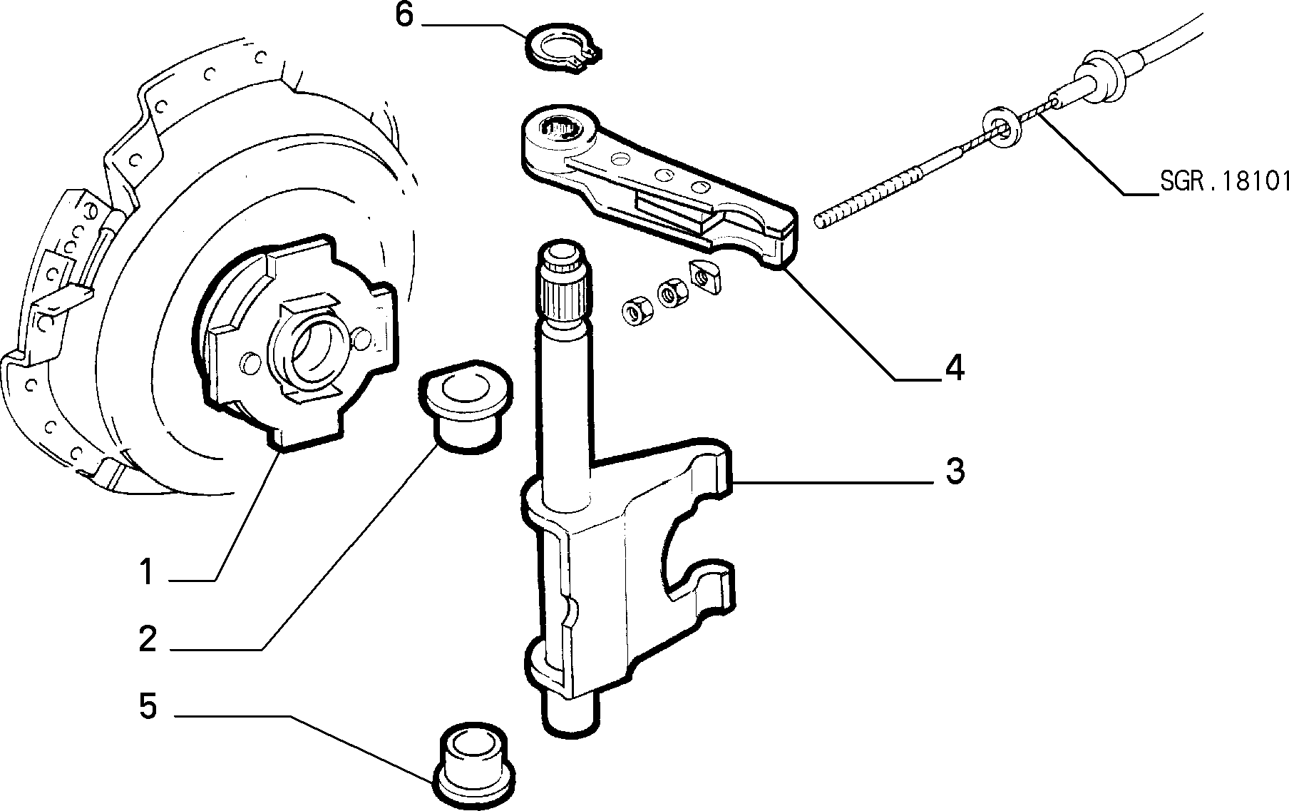 Alfa Romeo 46543813 - Освобождаващ механизъм, задействане съединител vvparts.bg