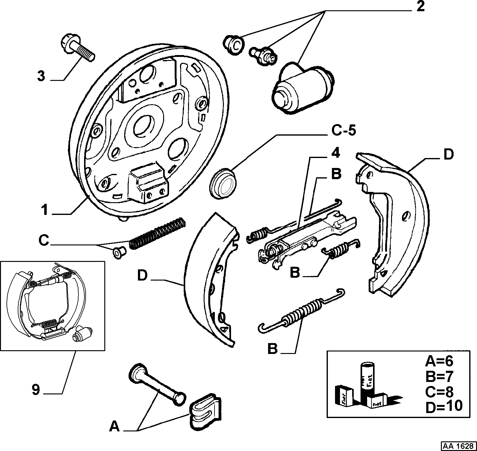 FORD 71739597 - Комплект спирачна челюст vvparts.bg