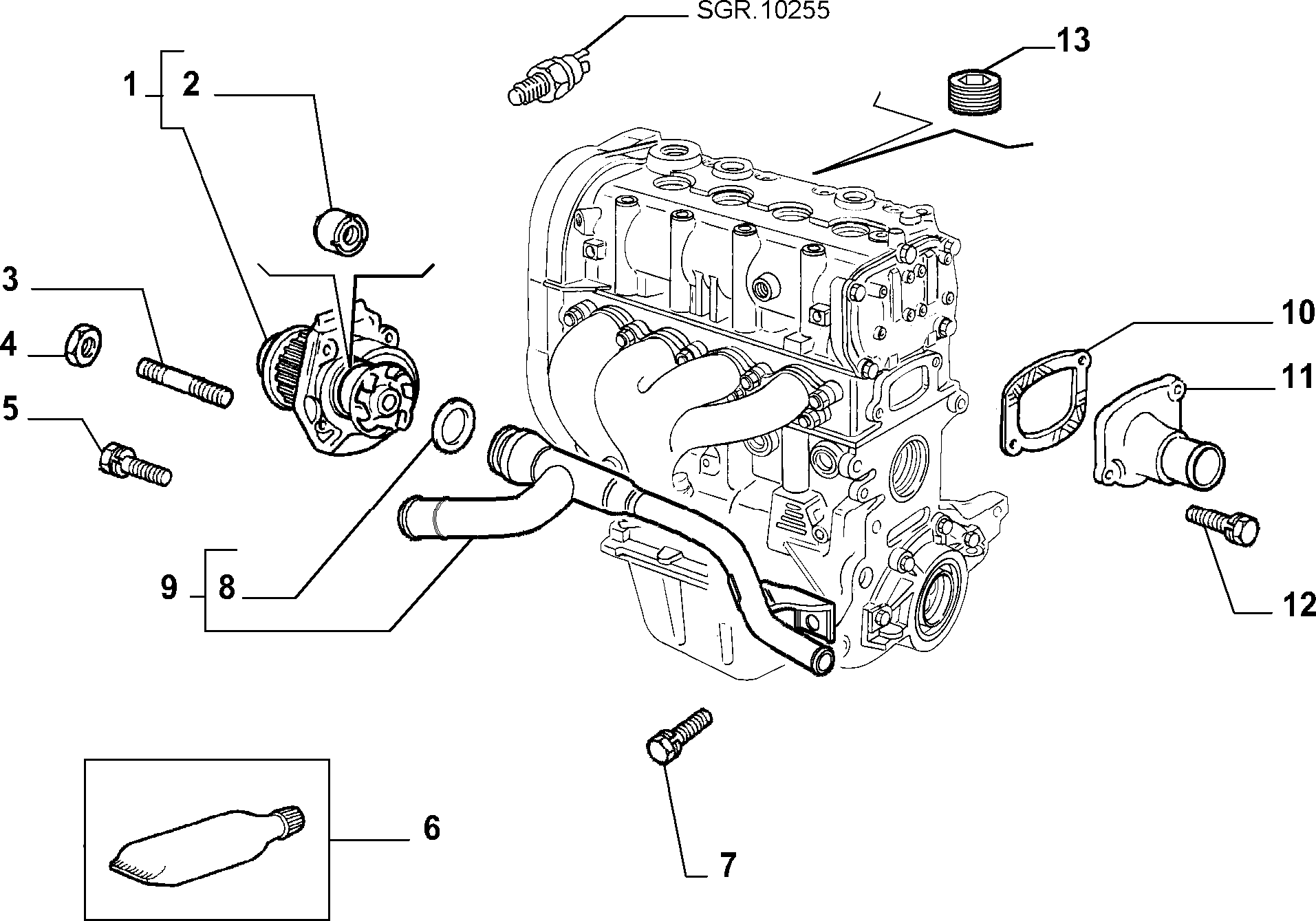 FIAT 46523118 - Термостат, охладителна течност vvparts.bg