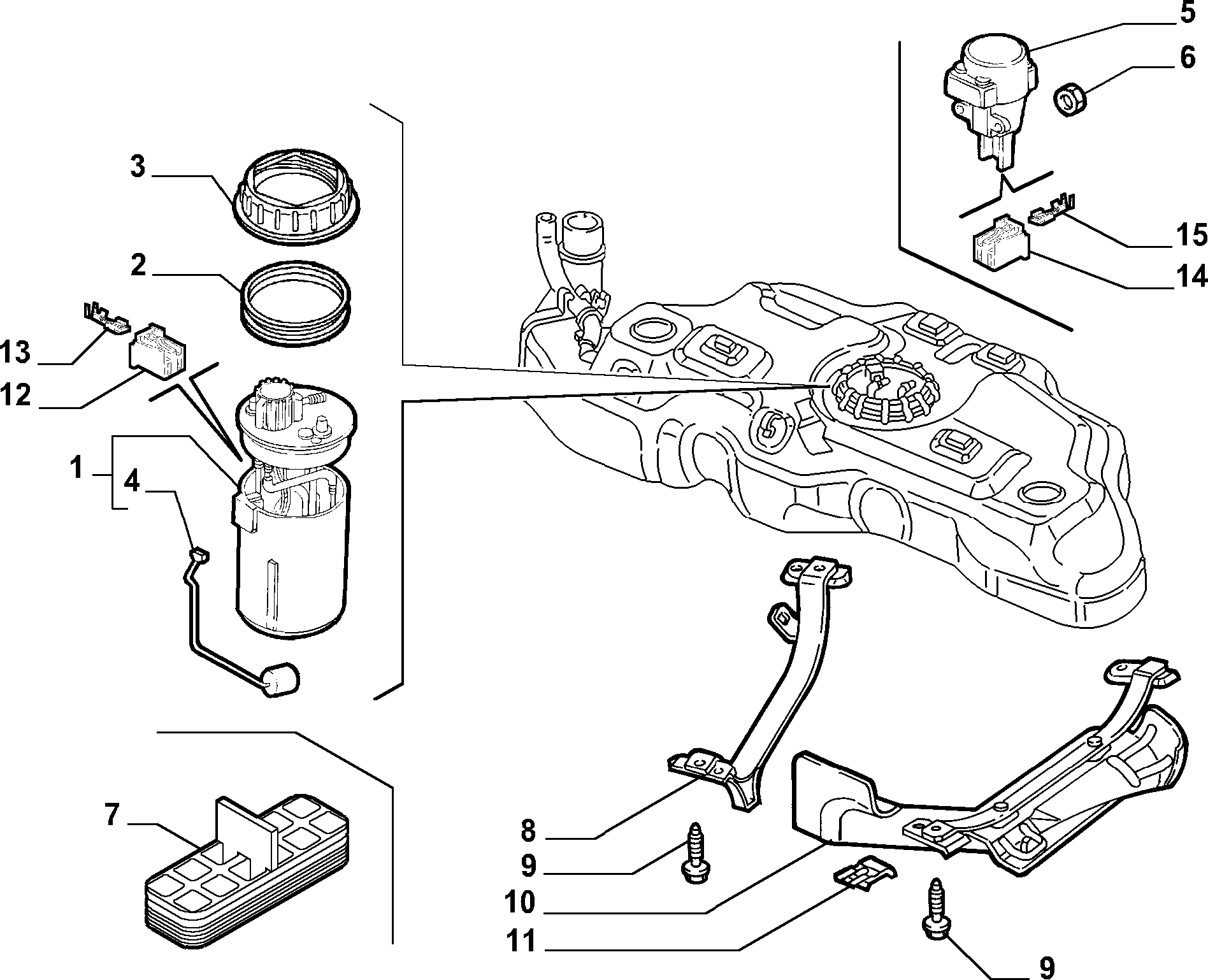 Alfarome/Fiat/Lanci 46845789 - Горивопроводен модул (горивна помпа+сонда) vvparts.bg