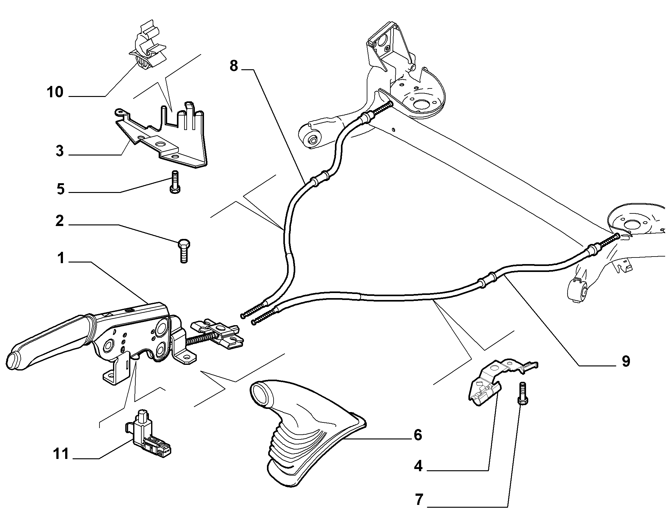 FIAT 55704106 - Жило, ръчна спирачка vvparts.bg