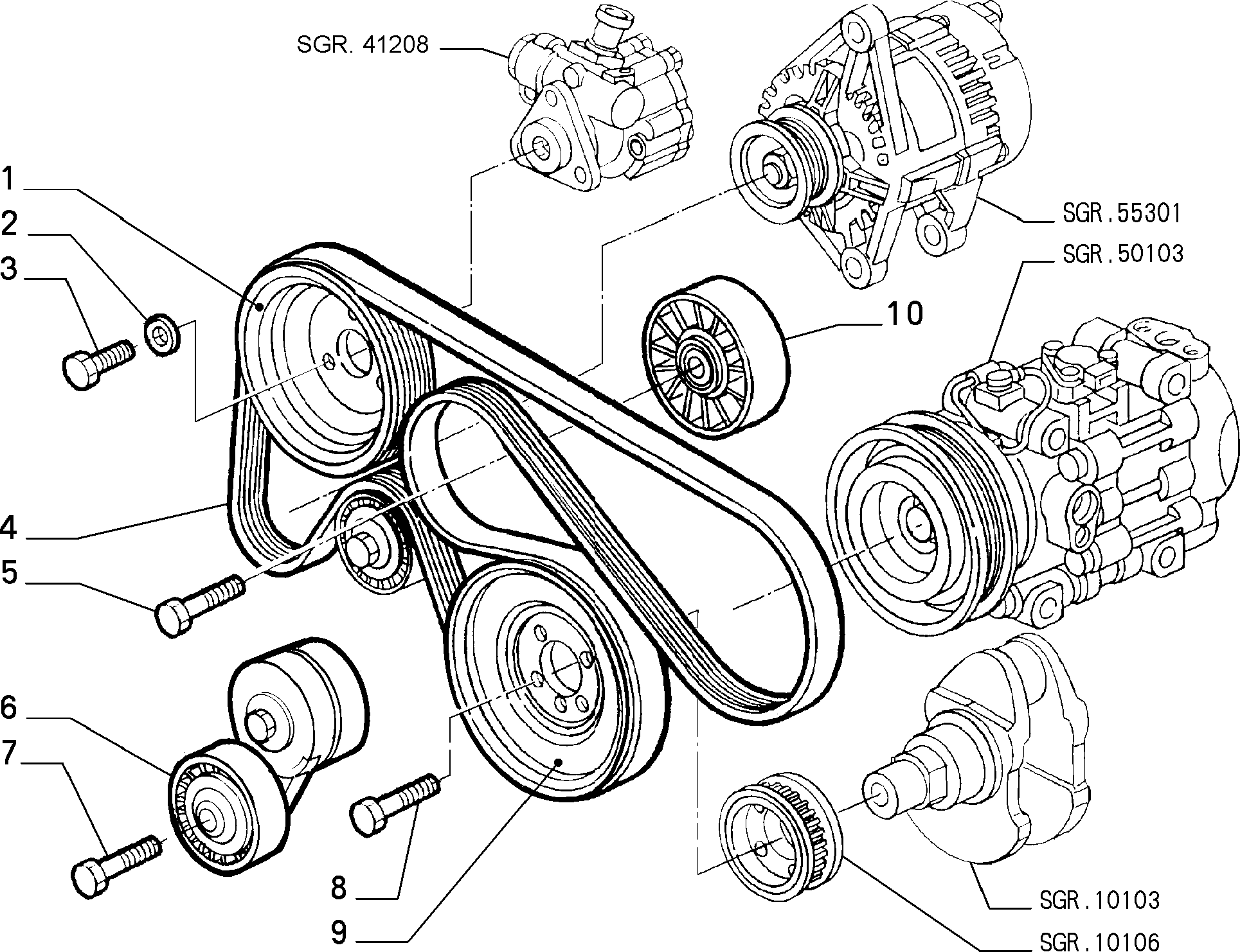 Alfa Romeo 60610908 - Паразитна / водеща ролка, пистов ремък vvparts.bg