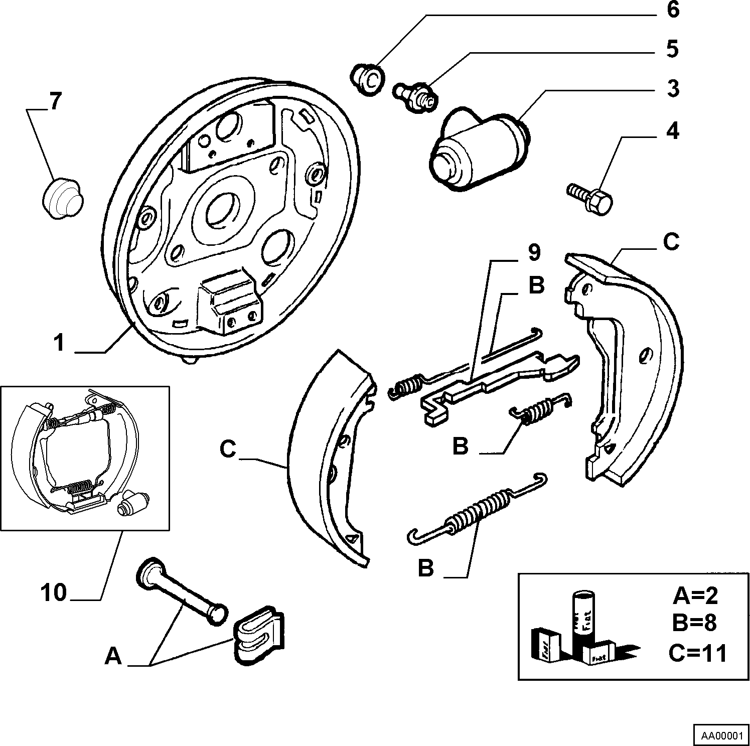 FIAT / LANCIA 9945976 - Комплект принадлежности, спирани челюсти vvparts.bg