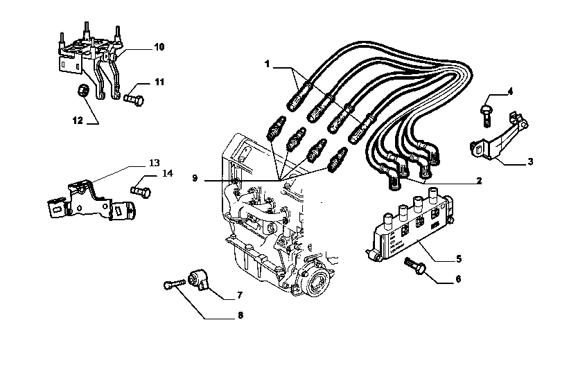 FIAT 55195776 - Комплект запалителеи кабели vvparts.bg