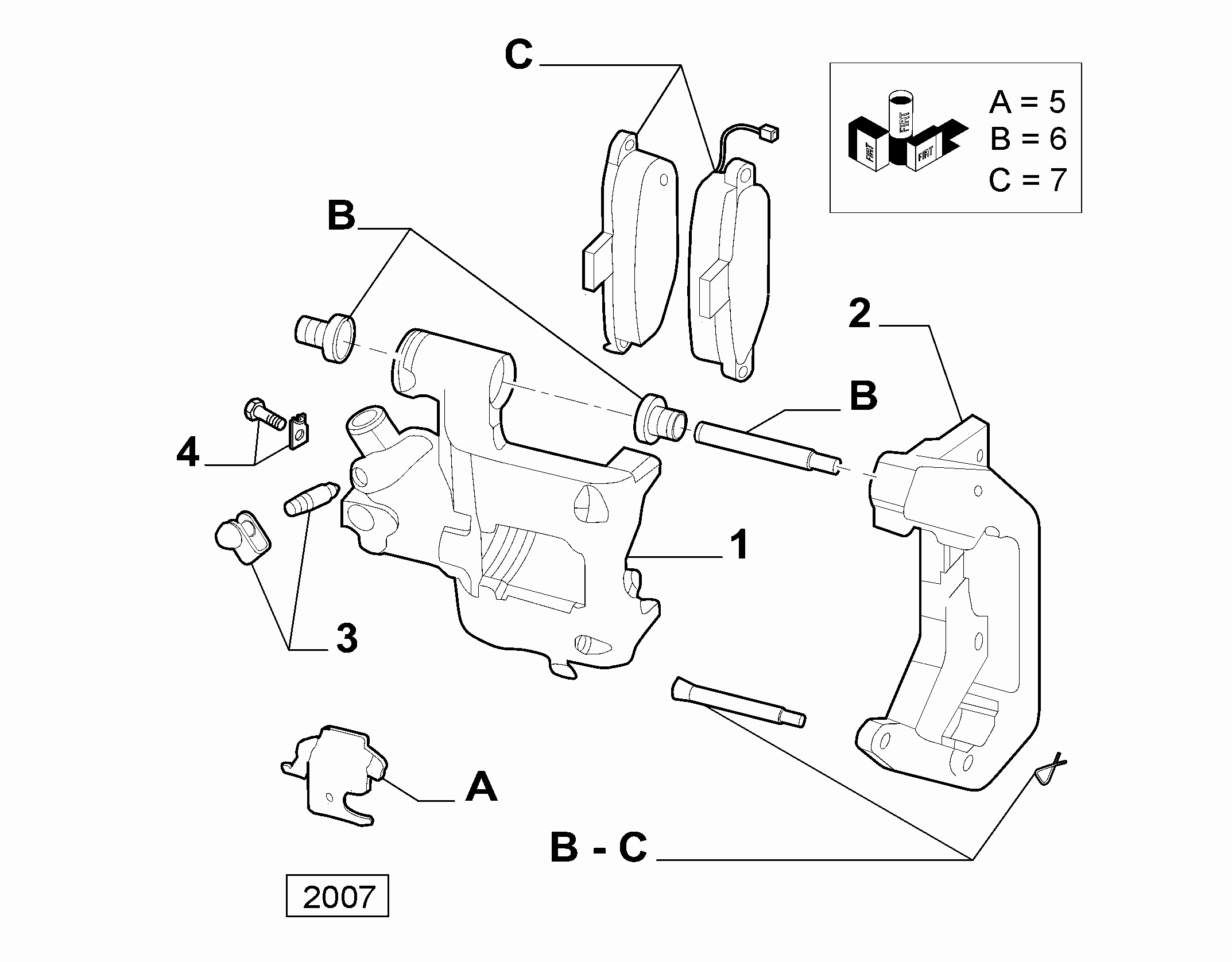 FIAT 77364678 - Комплект принадлежности, дискови накладки vvparts.bg