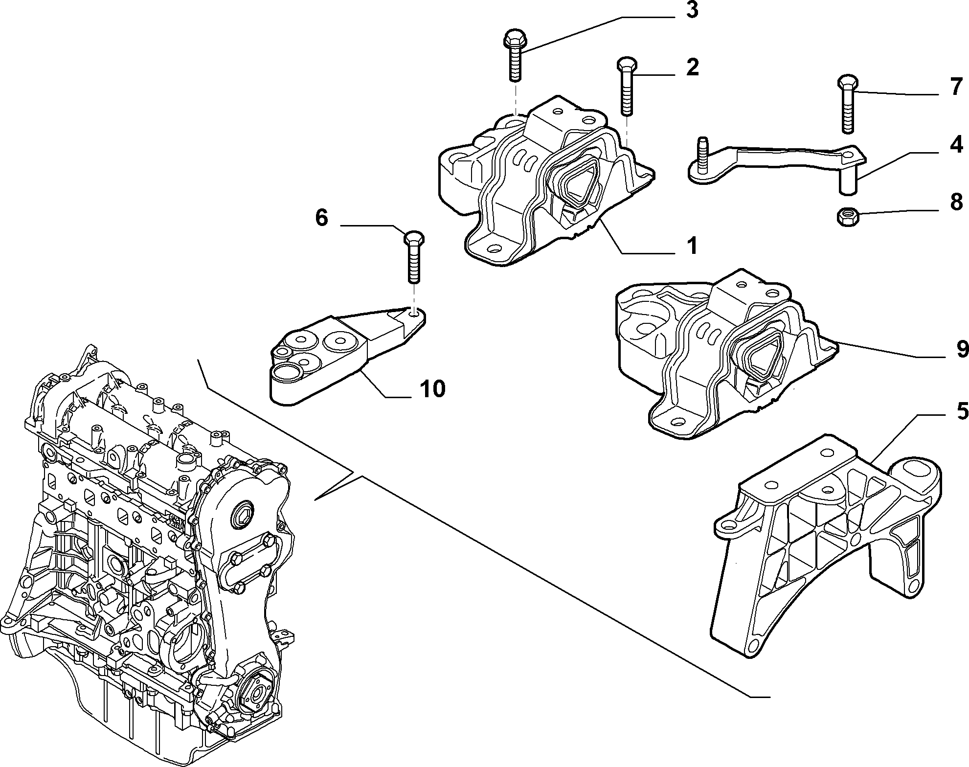 Lancia 55702833 - Окачване, двигател vvparts.bg