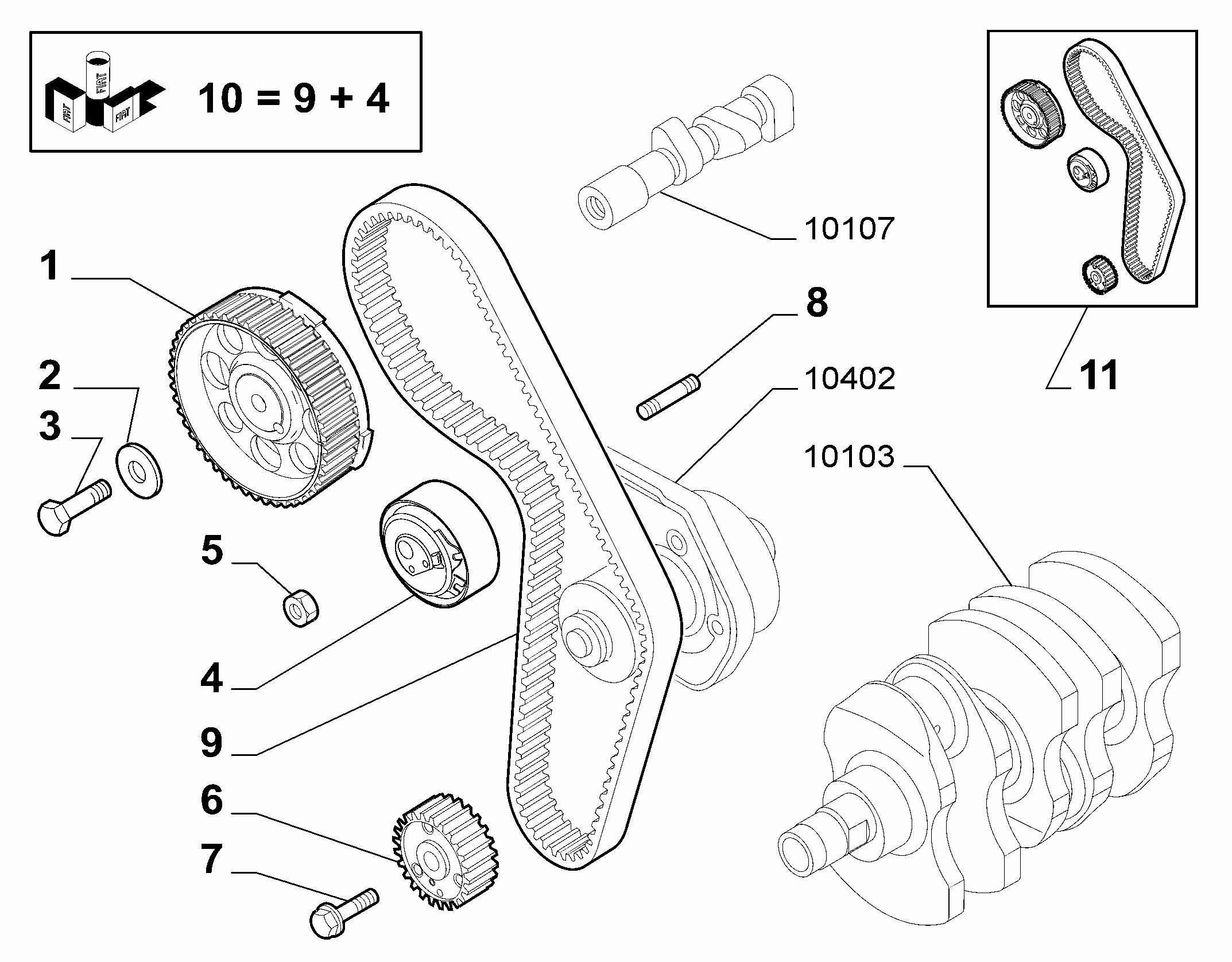 Alfa Romeo 71775900 - Комплект ангренажен ремък vvparts.bg