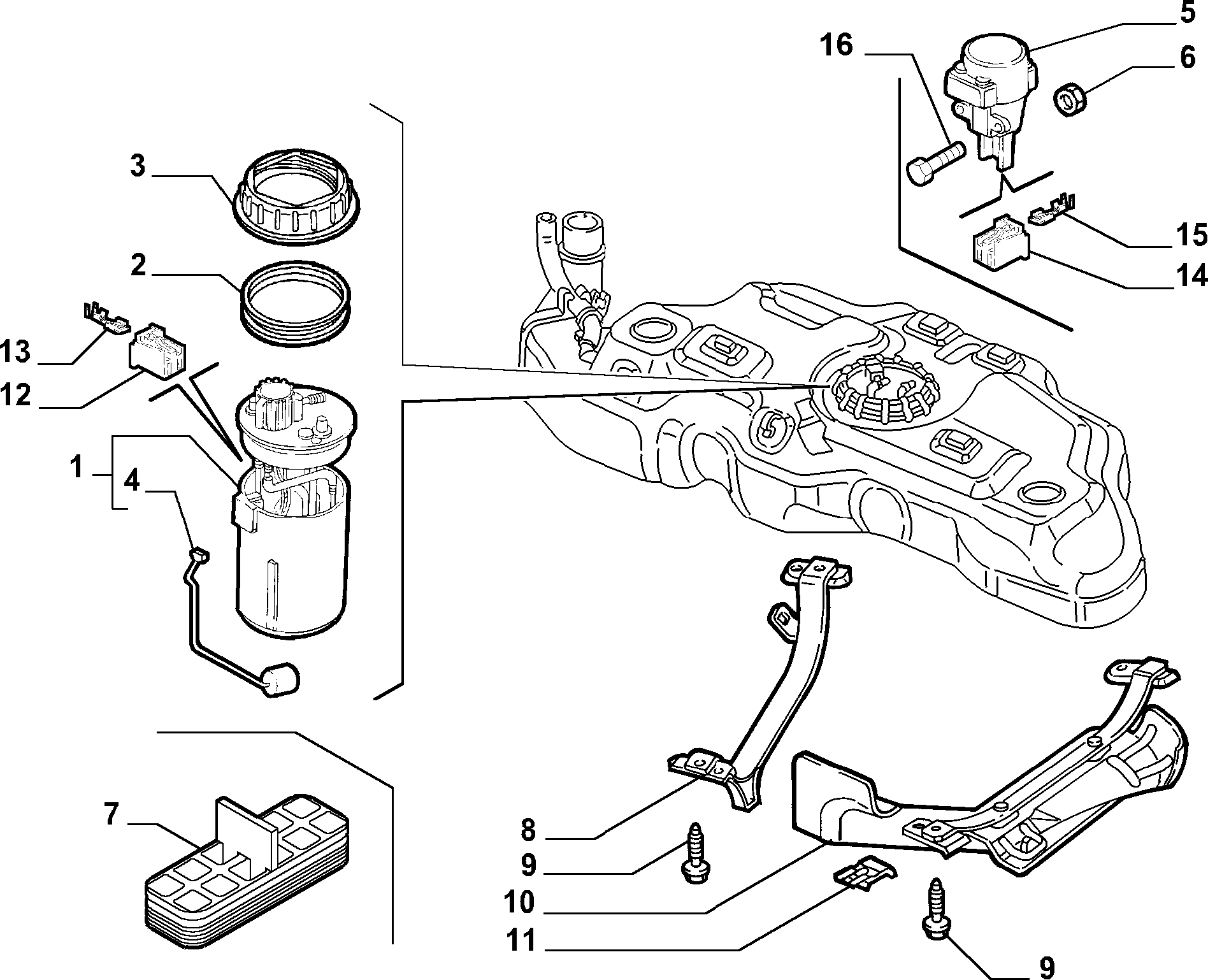 Alfarome/Fiat/Lanci 51709816 - Горивопроводен модул (горивна помпа+сонда) vvparts.bg