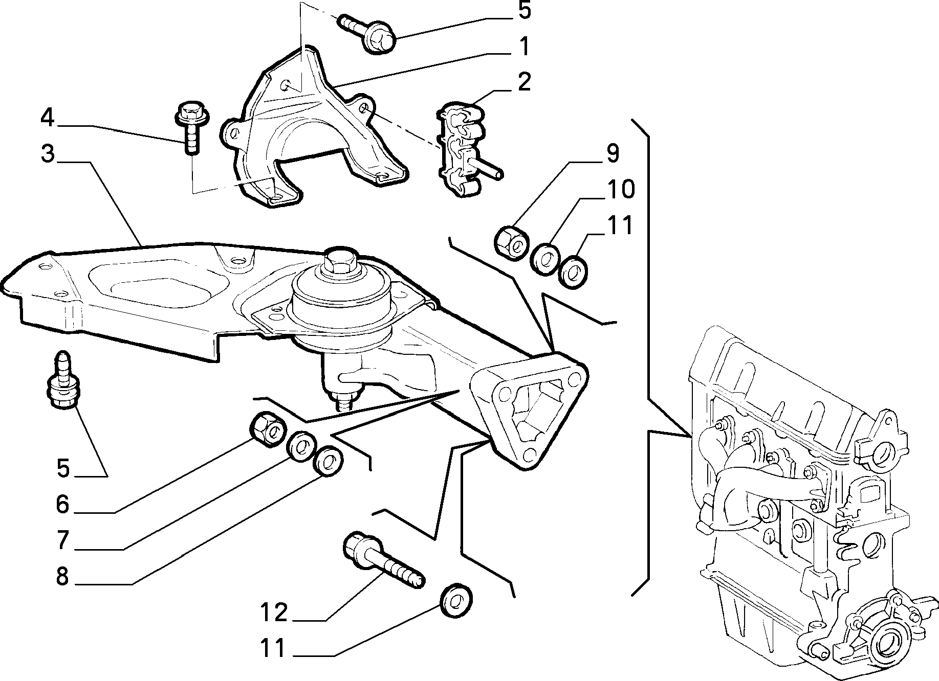 FIAT 7755622 - Тампон, носач vvparts.bg