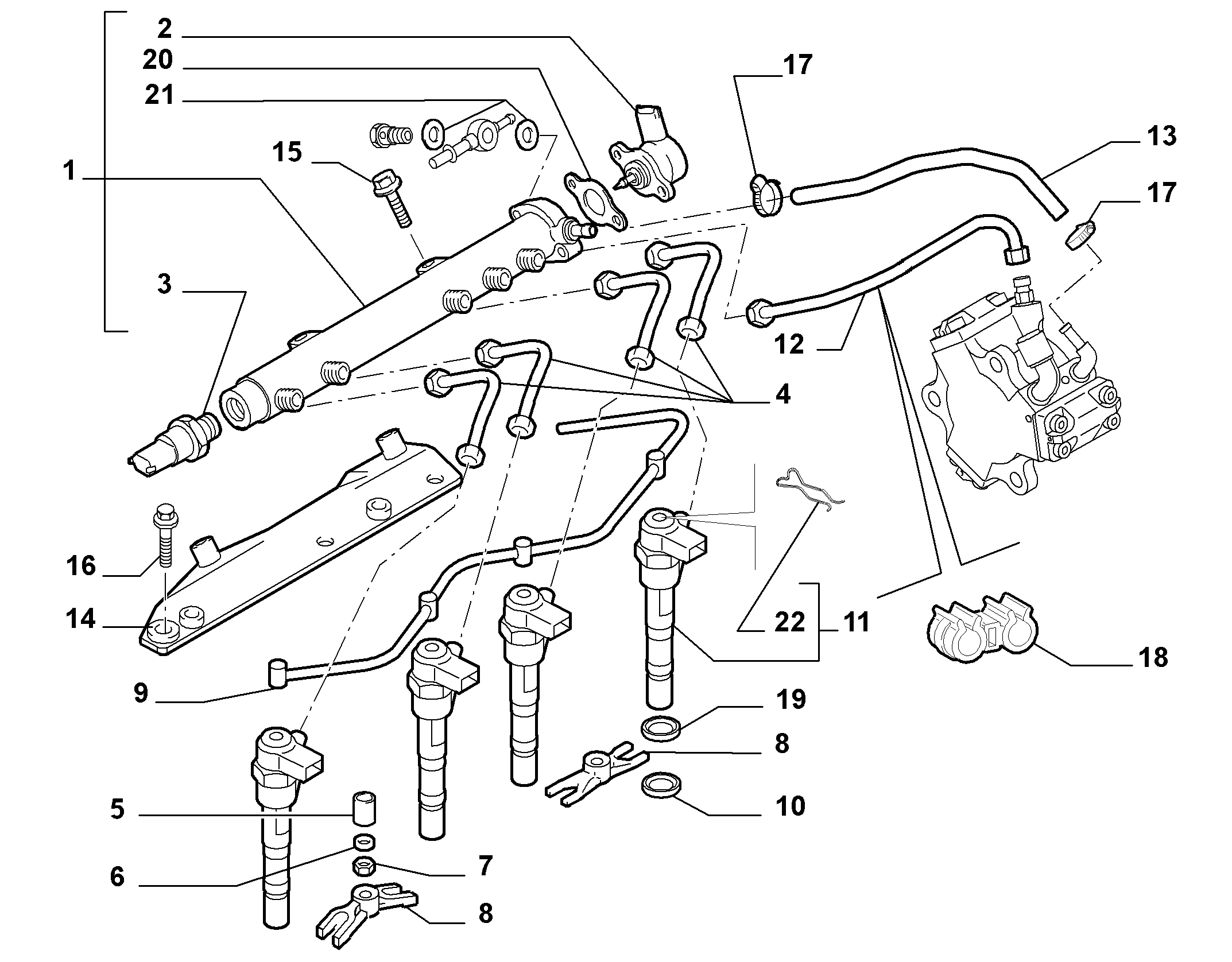 FSO 55192495 - Комплект дюза с държач vvparts.bg