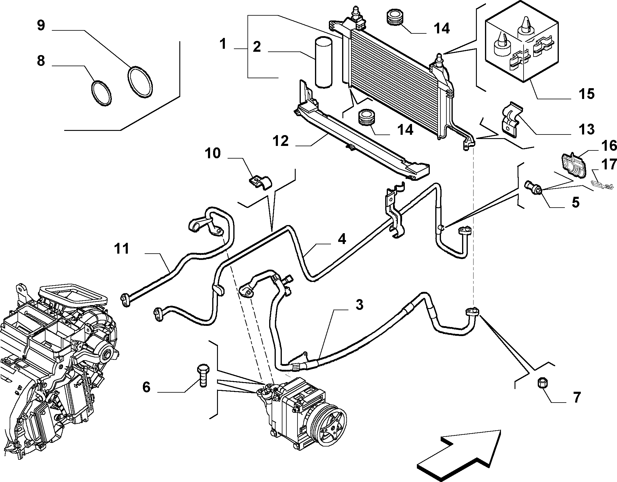 Lancia 71740363 - Изсушител, климатизация vvparts.bg