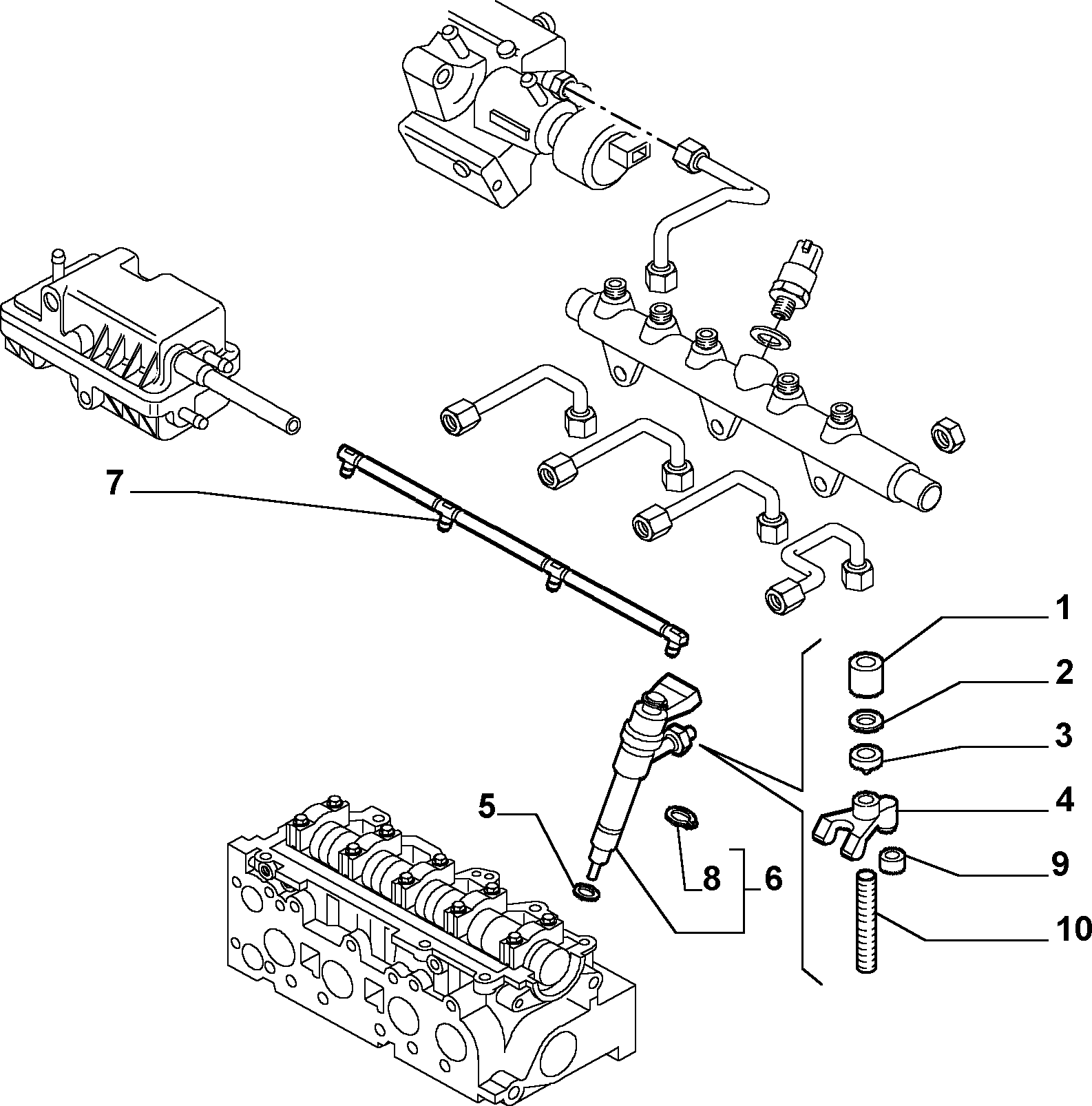 Alfa Romeo 73501139 - Комплект дюза с държач vvparts.bg