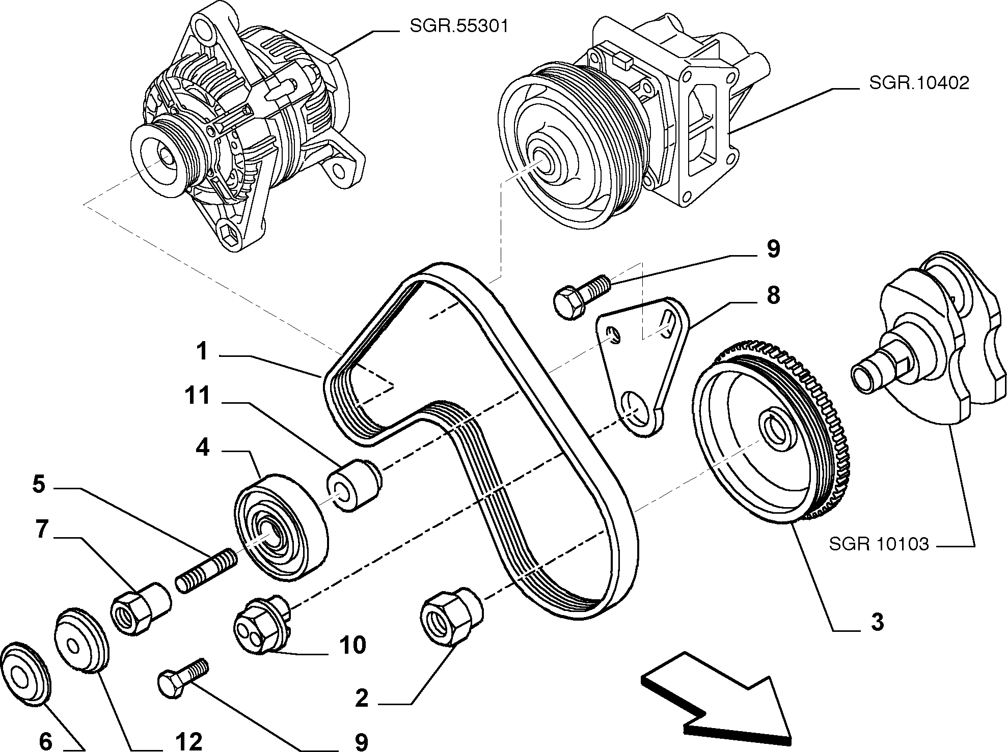 Lancia 55192799 - Пистов ремък vvparts.bg