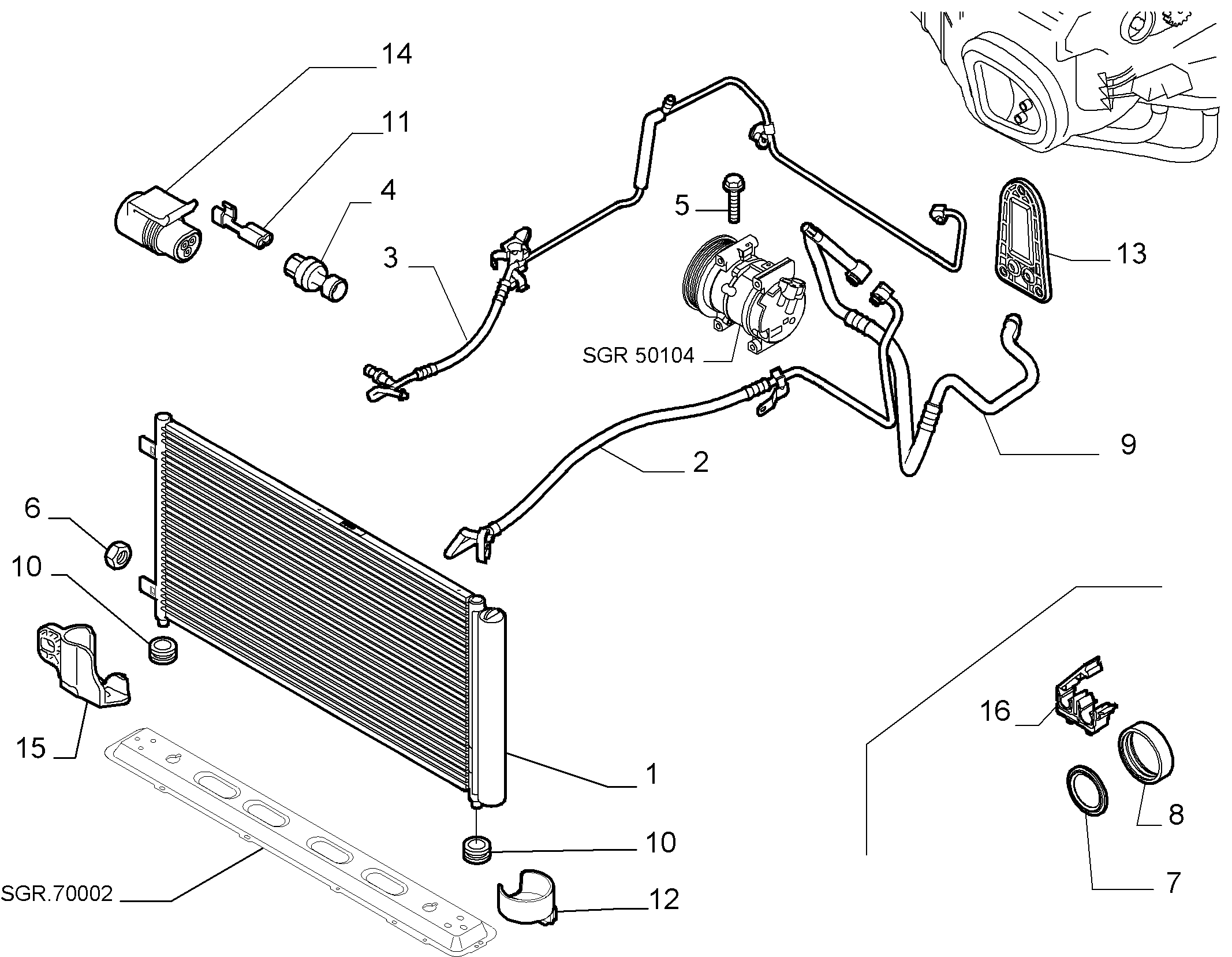 Lancia 51822958 - Кондензатор, климатизация vvparts.bg