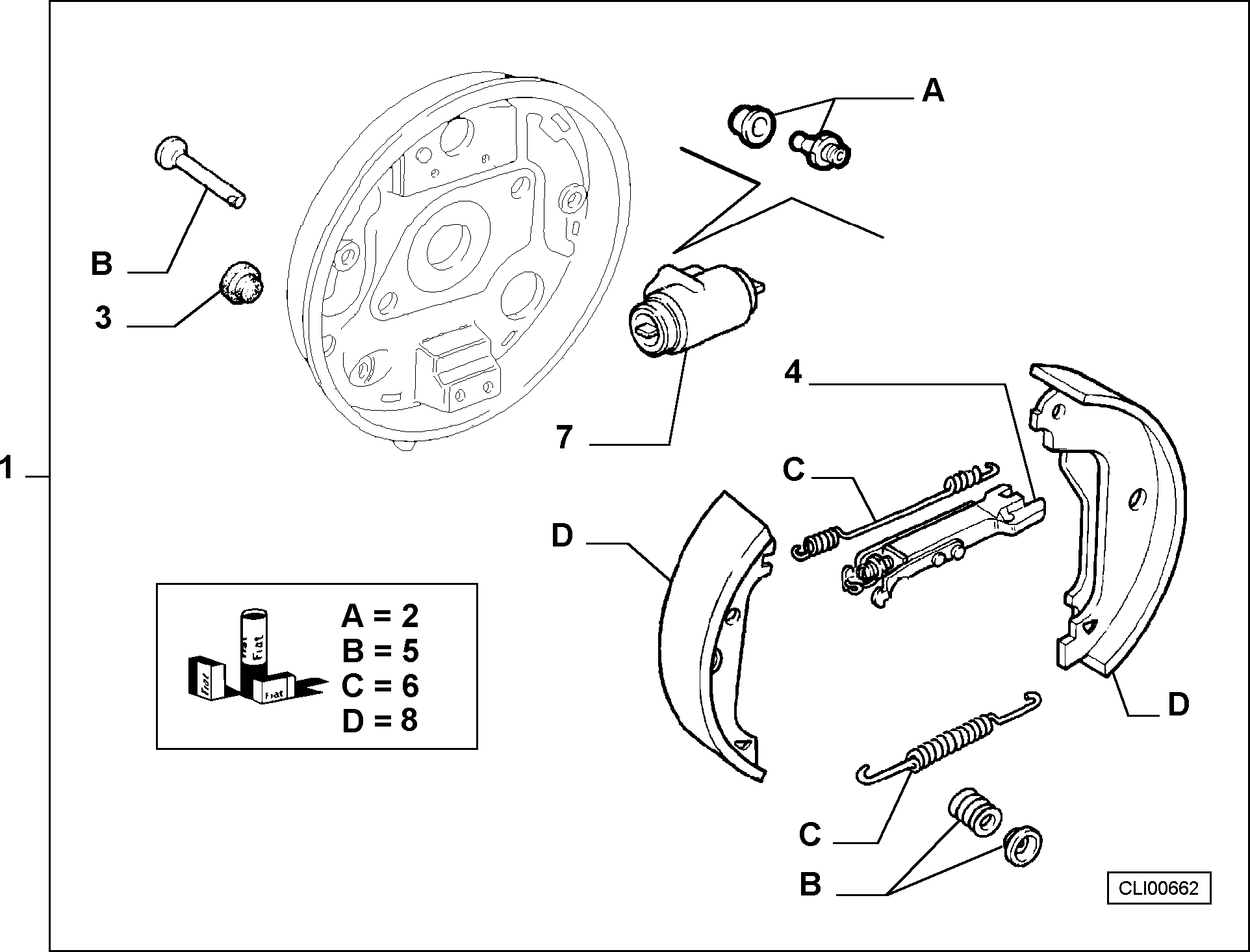 FIAT 77362453 - Комплект спирачна челюст vvparts.bg