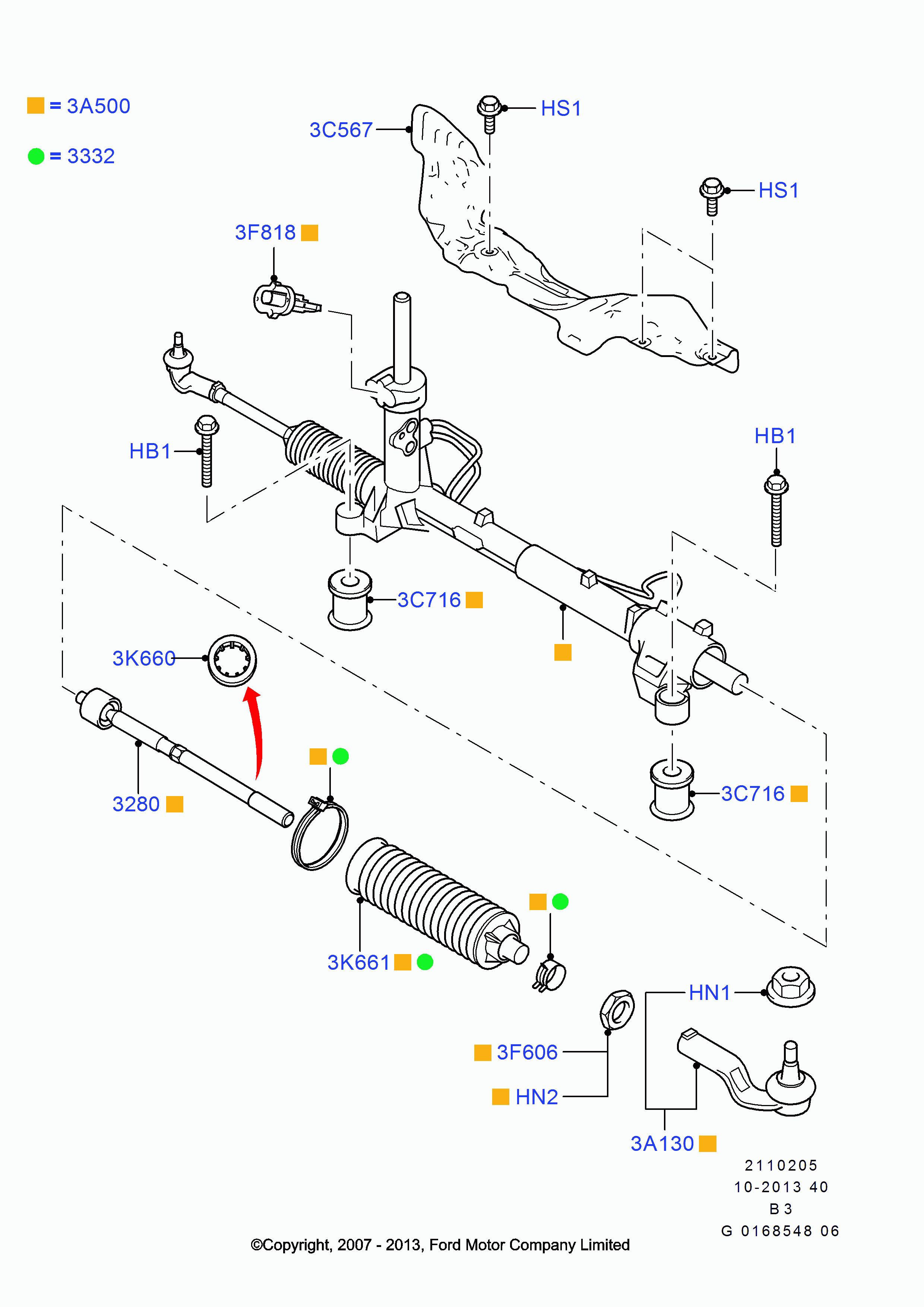 FORD 1541811 - Накрайник на напречна кормилна щанга vvparts.bg