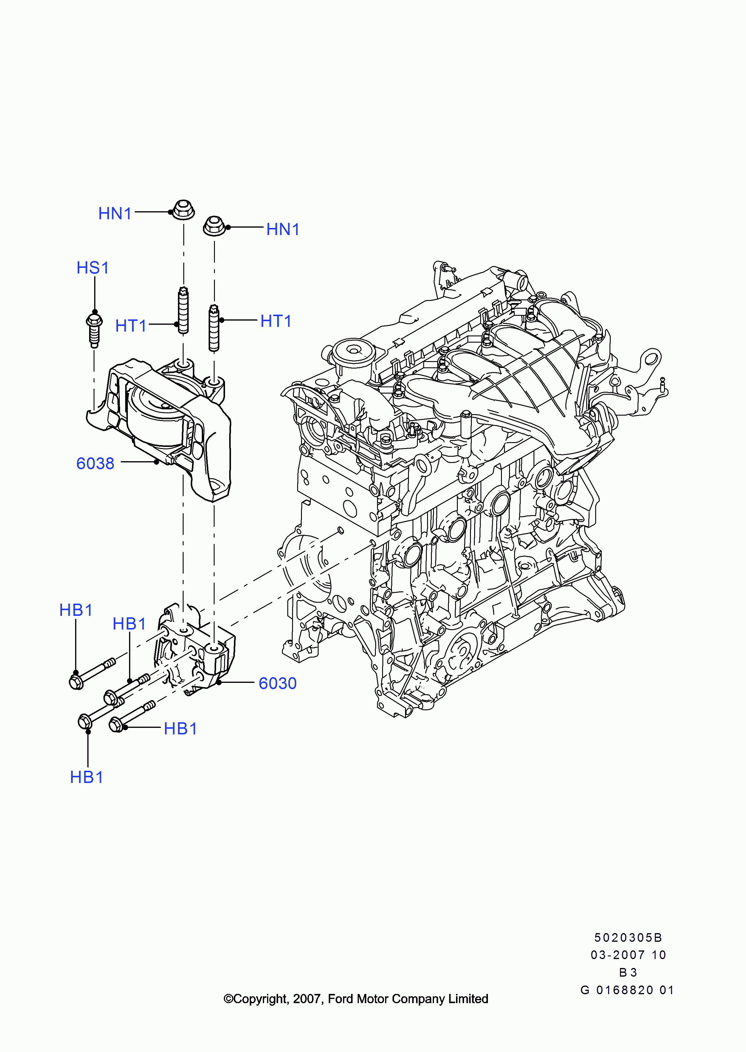 FORD 1 857 733 - Окачване, двигател vvparts.bg