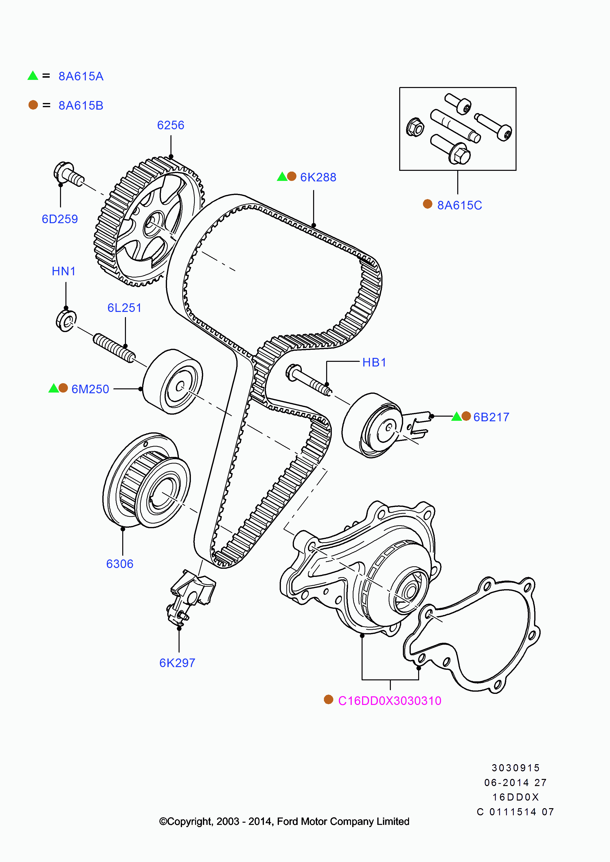 GEO 1855738 - Водна помпа+ к-кт ангренажен ремък vvparts.bg