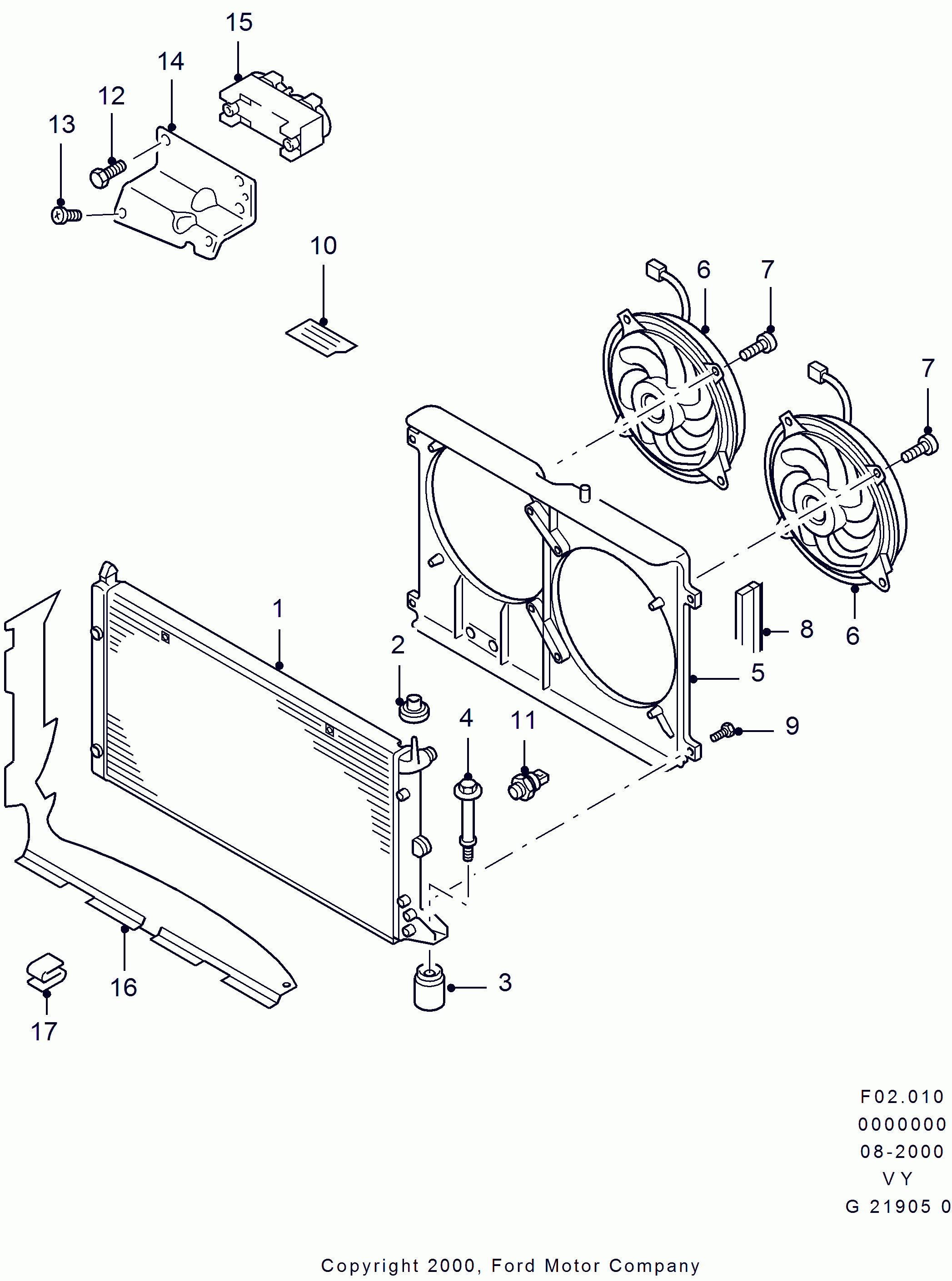 FORD 1 109 113 - Радиатор, охлаждане на двигателя vvparts.bg