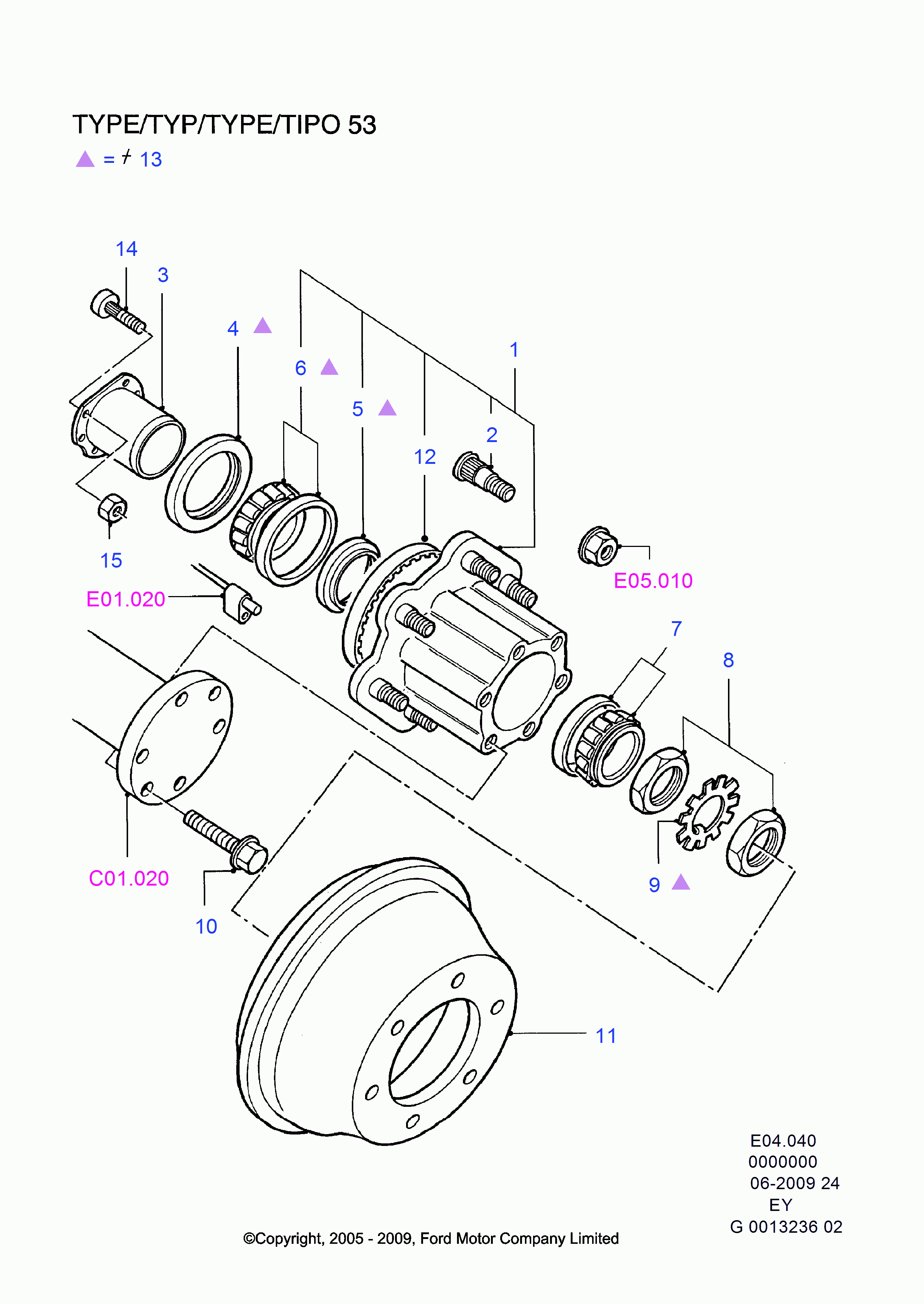 FORD 0621561 - Комплект колесен лагер vvparts.bg