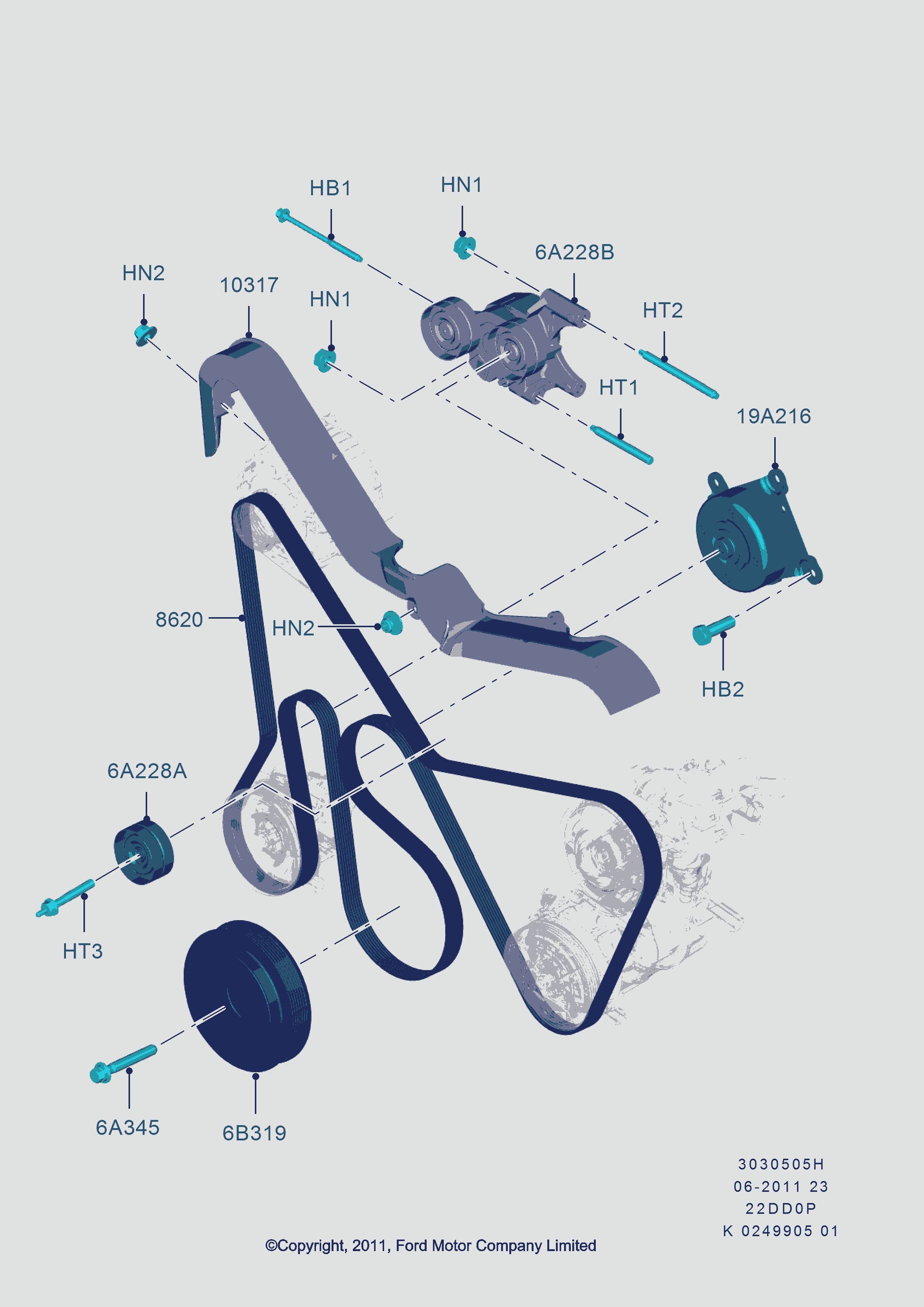 FORD 1697695 - Ремъчна шайба, колянов вал vvparts.bg