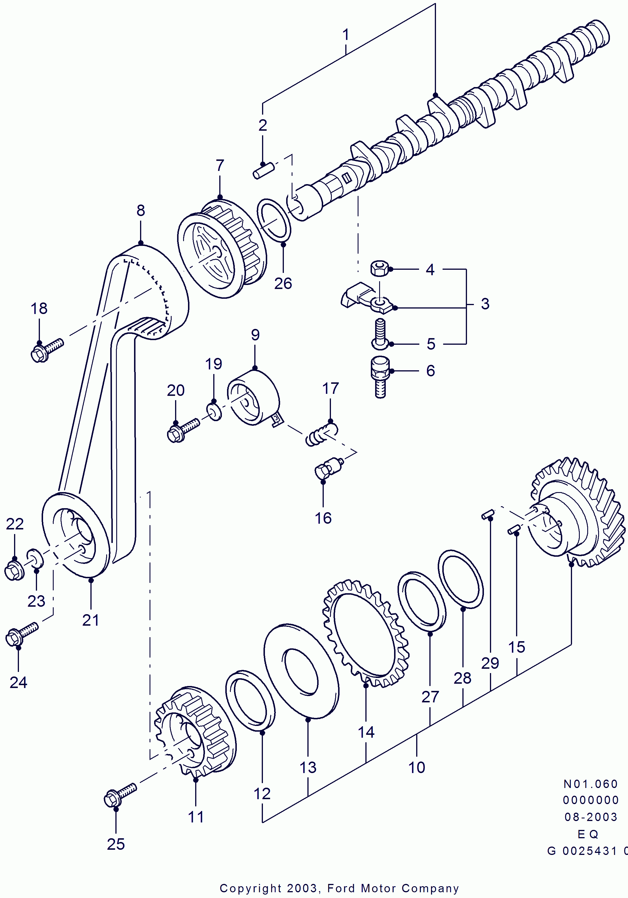 FORD 1362751 - Ангренажен ремък vvparts.bg