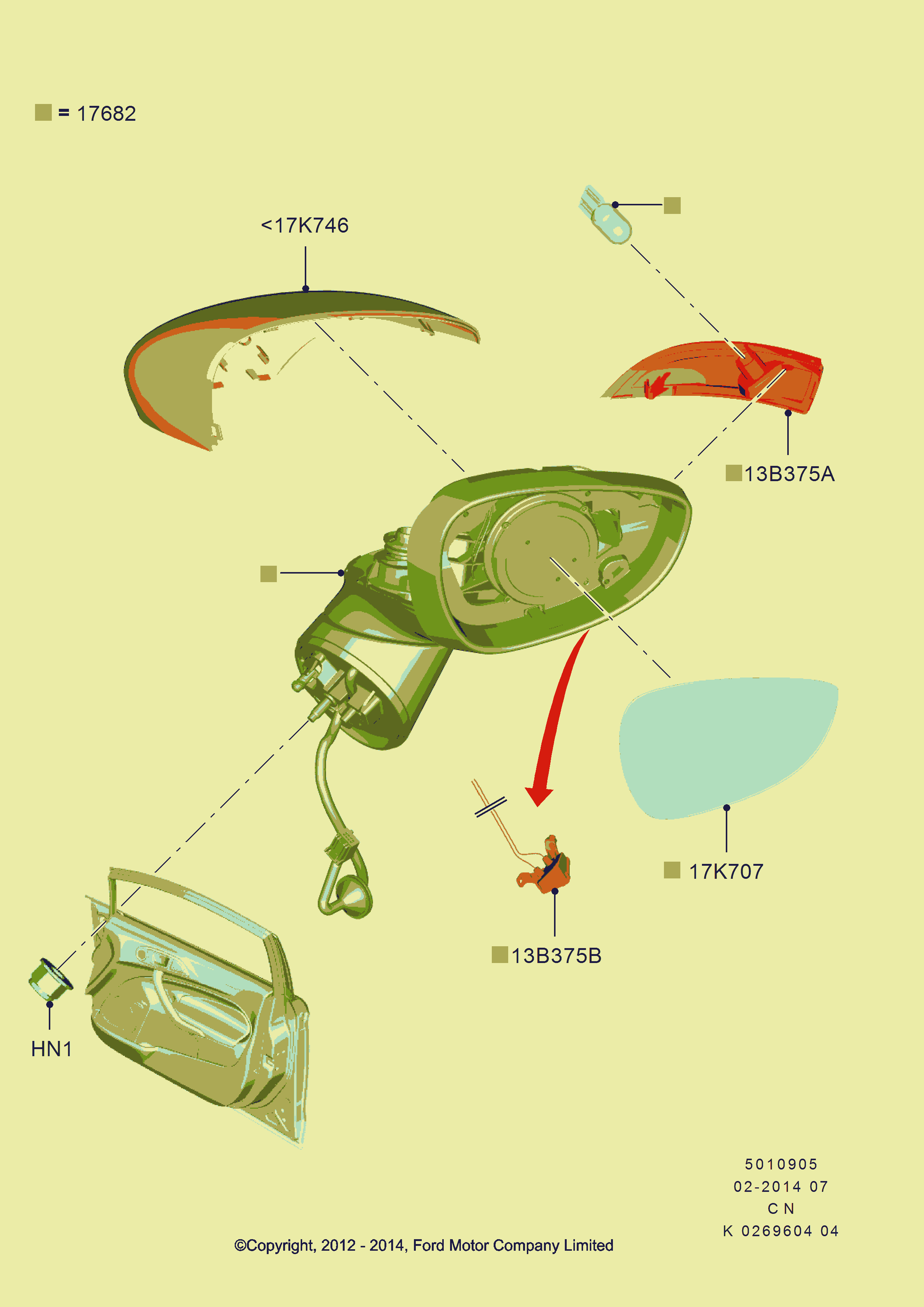 FORD 1849419 - Външно огледало vvparts.bg