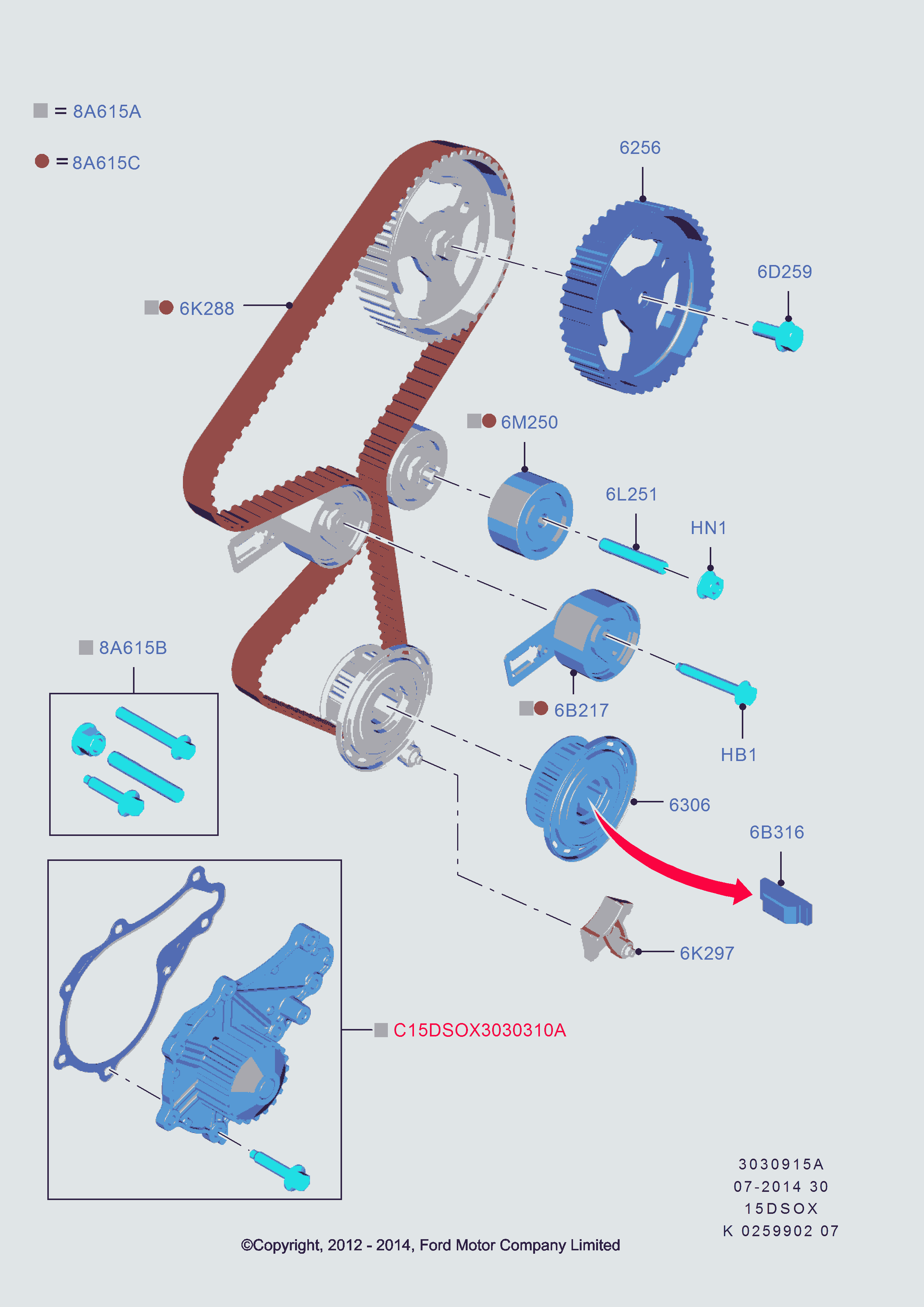 FORD 1782087 - Обтяжна ролка, ангренаж vvparts.bg