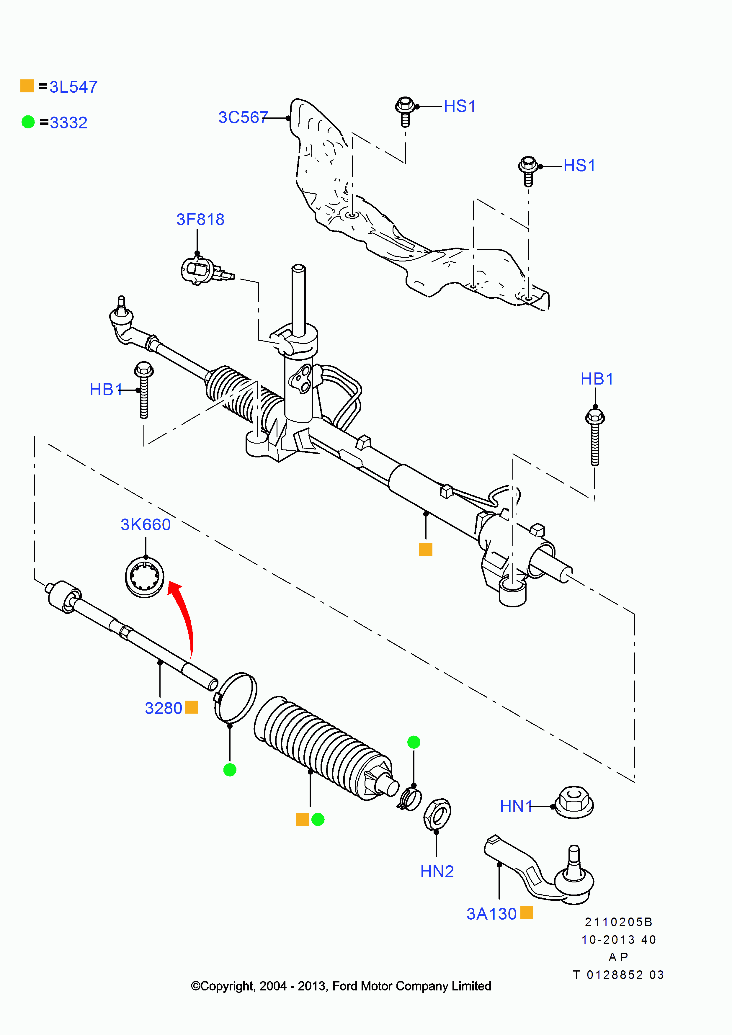 FORD 1730933 - Накрайник на напречна кормилна щанга vvparts.bg