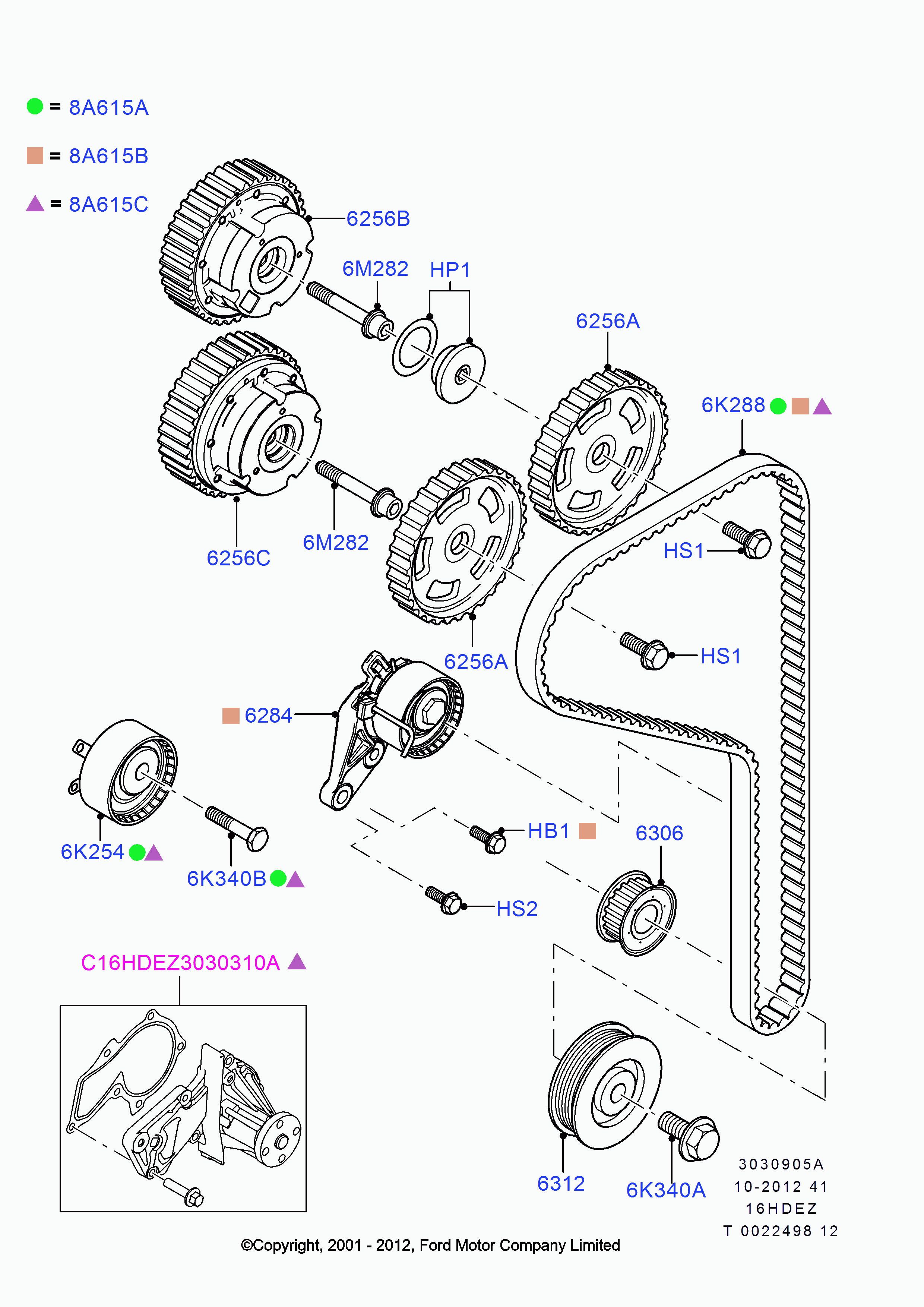 FORD 1376164 - Обтяжна ролка, ангренаж vvparts.bg