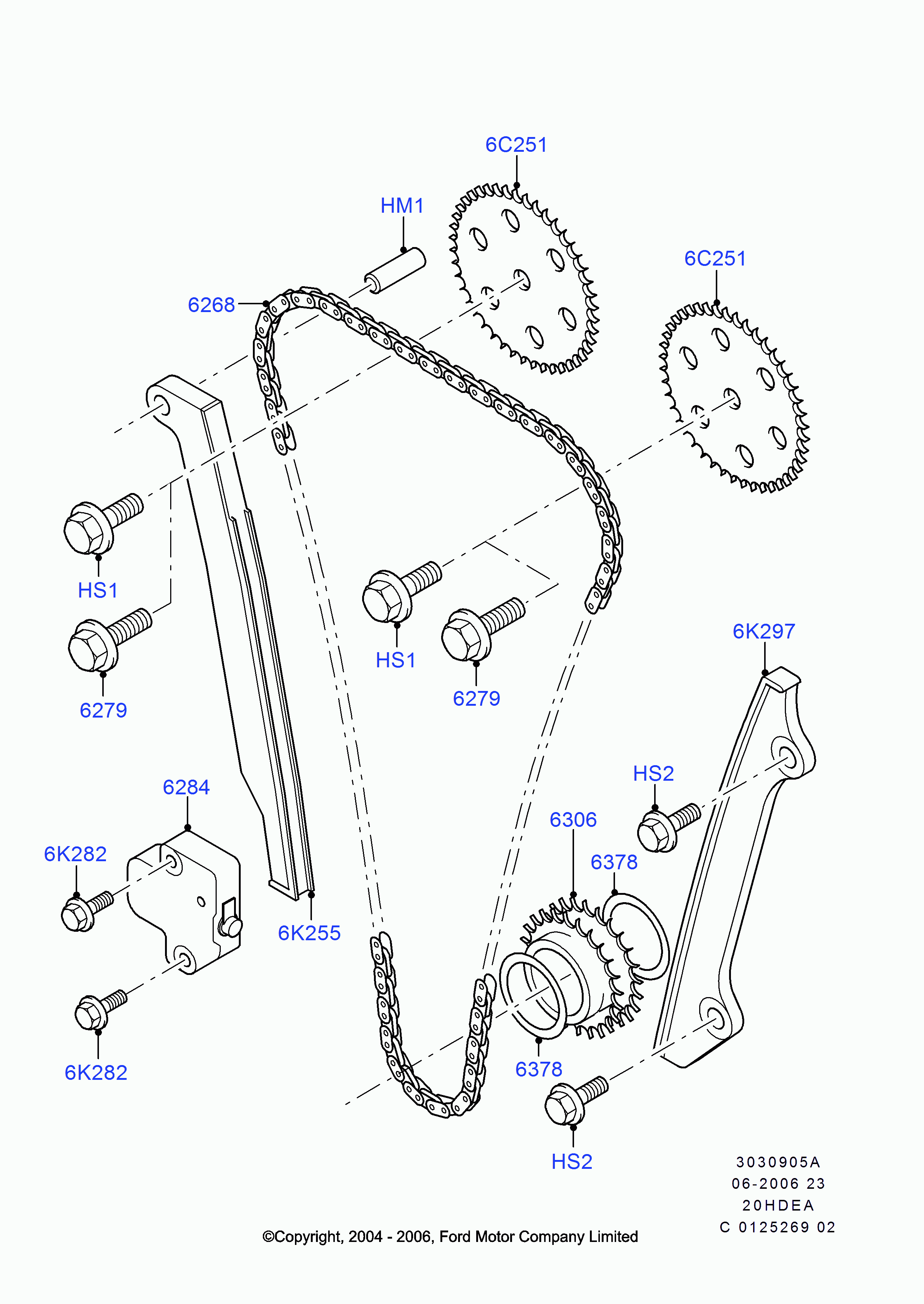 FORD 1347669 - Комплект ангренажна верига vvparts.bg