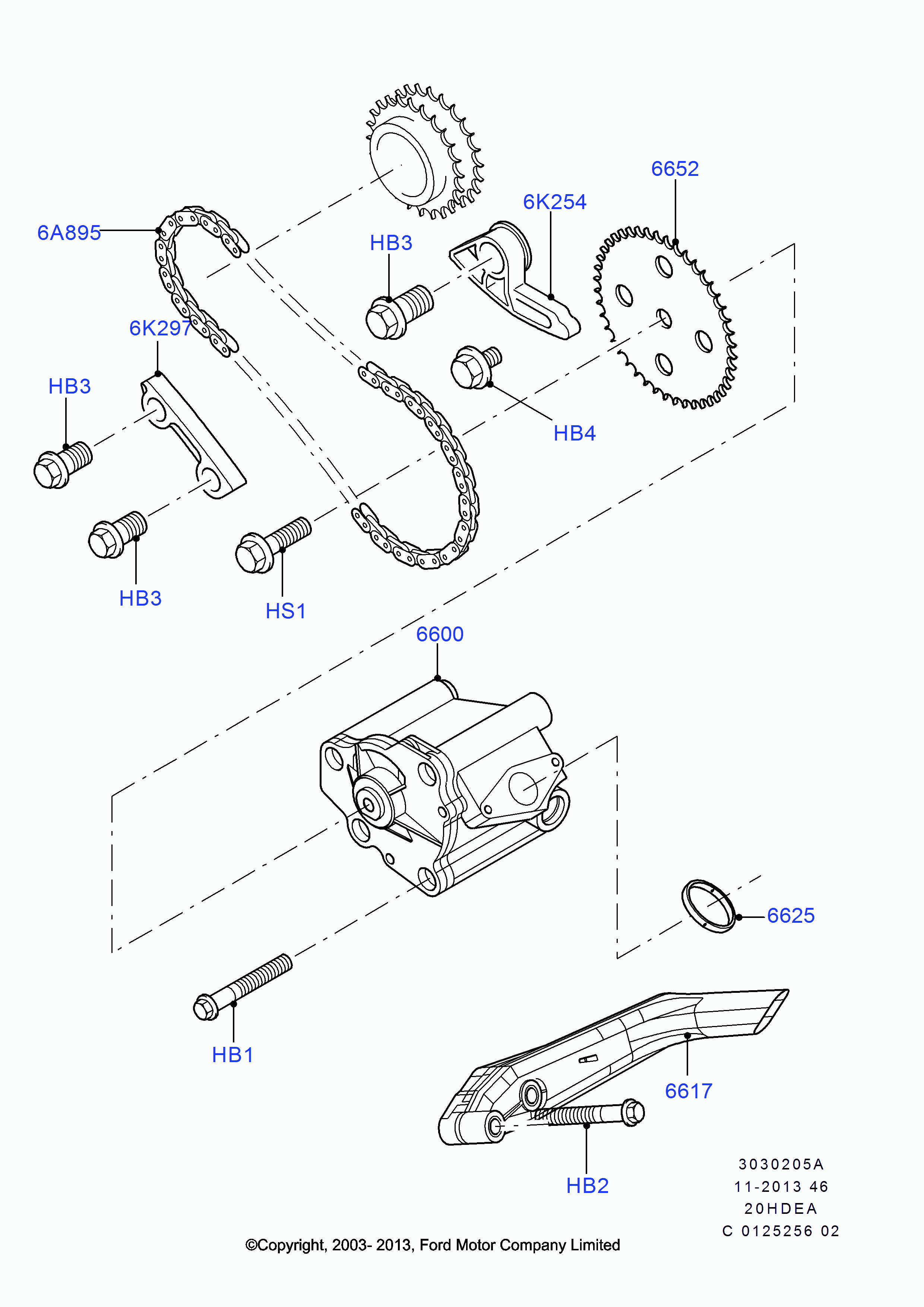 FORD 1 355 458 - Комплект ангренажна верига vvparts.bg