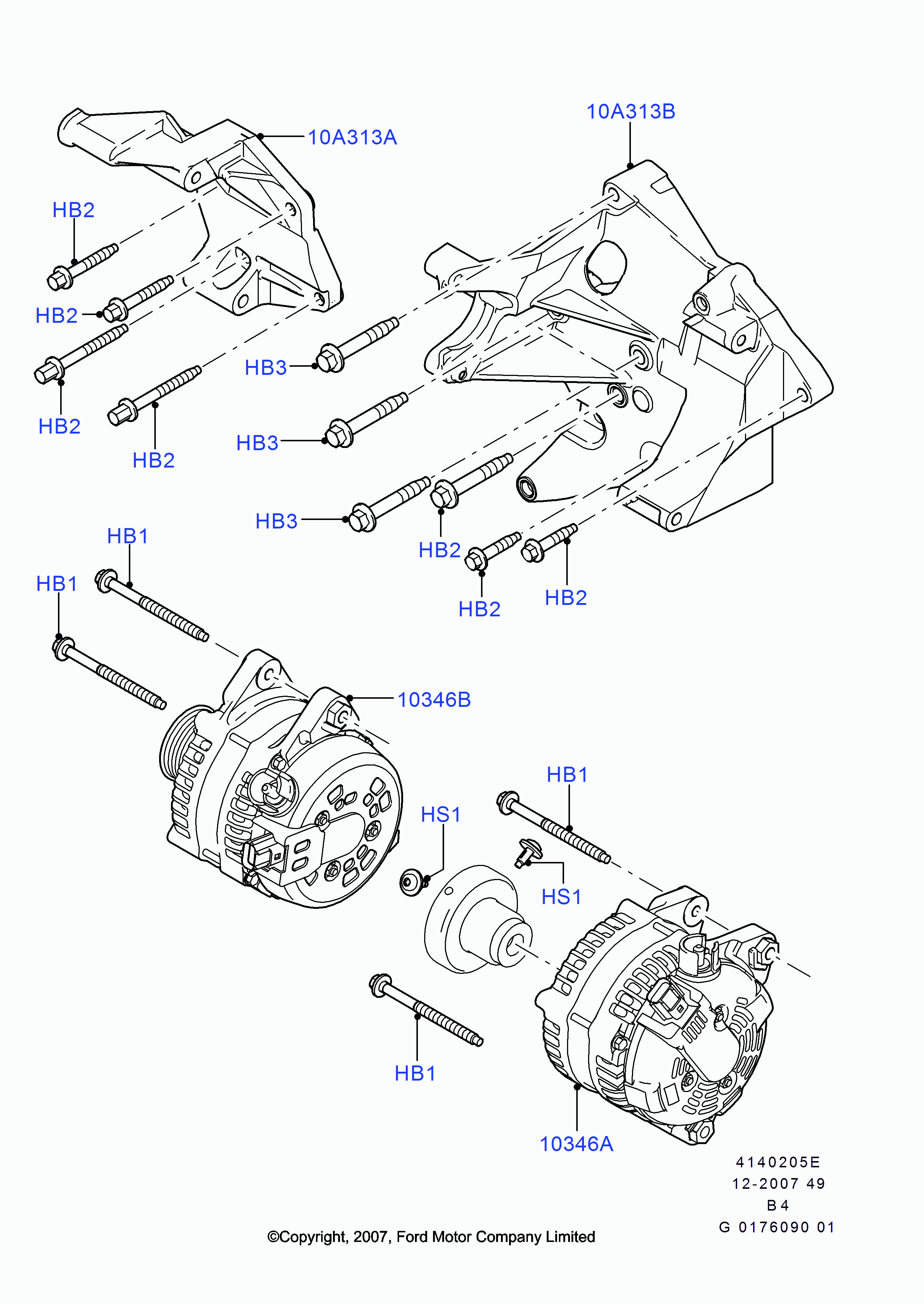 FORD 1708383 - Генератор vvparts.bg